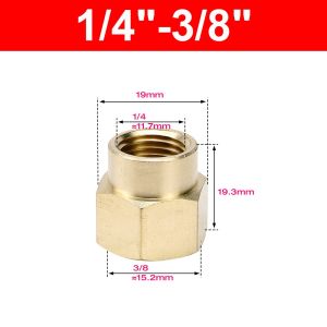 NOBLELYN BSP Female Thread Brass Pipe Fitting Hex Shape 1/8" 1/4" 3/8" 1/2" 3/4" 1" Hose Adapter Durable Brass Female Thread Coupler