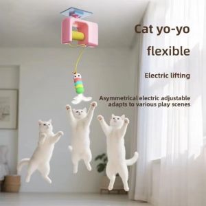 SHENEY Automatic Lifting Electric Door Hanging Toy Funny Elastic Rope Self-Entertainment Toy Scratch Toy Rechargeable Hanging Swing Toy Pet Accessories