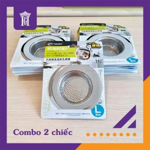 Comb 2 chiếc Lọc rác inox bồn rửa chén Chặn rác inox chậu rửa bát cao cấp Haodex HGshop siêu bền đúc nguyên khối đánh bóng 2 mặt..  [Hàng cao cấp] - Kitchen Sink Strainer Kitchen Trash Strainer Fits Well On Drain（Large 2 pieces）