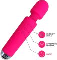 Powerful Hand held Cordless Personal Wand Massager with Memory Feature USB Rechargeable Massage Travel Waterproof 20 Vibration Patterns 8 Speeds Skin Soft Silicone - Magic Stress Away. 