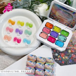 สีทาเล็บเจล 9 สีทนทานสดใสสามารถทําความสะอาดโดยไม่ต้องแสง แมนนิค เหมาะสําหรับผู้เริ่มต้นใหม่