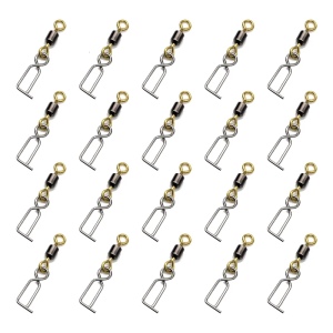 20pcs Fast Change Lure Clip Fishing Swivels Clip Connector Fishing Tool Stainless Fast Lock Clip Swivels for Squid Jig