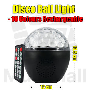 Disco Ball Light 16 Colors Rechargeable with Loudspeaker Remote Control Bluetooth Link Play Music Suitable for Birthday Party Karaoke Christmas Wedding Music Party Home Party