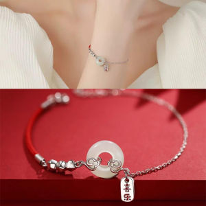 NEW European S925 Sterling silver Chinese Red Rope Safe Bracelet Chain For Women Birthday Party Gift Jewelry