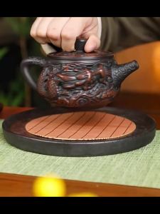 Kirilgu Loong Purple Pottery Vintage Teapot Ceramic Carve Kung Fu Teapot Single Teapot Puer Tea Making Device Tea Sets Chinese Tea Pot 7P3H9
