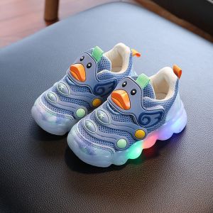 Giày Thể Thao Đế Mềm Có Đèn Led Phong Cách Hàn Quốc Cho Bé Trai Và Bé Gái