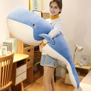 JOJO CASTLE Oversized Soft Marine Animal Doll Toy Pillow Cute Whale Plush Toy Creative Blue Whale Doll Birthday Gift for Children