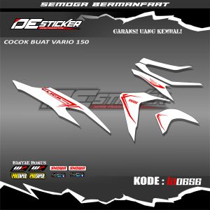 Striping Sticker Motor Honda Vario 125/150 All New 2018-2020 Variasi List Dasar Warna Putih LA0656