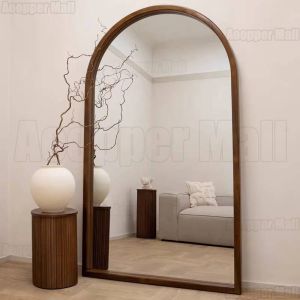 R Mirror Arched Full Body Mirror American Floor Mirror European Fitting Mirror Living Room Vintage Mirror Clothing Store Dressing Mirror