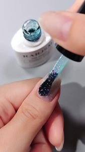 RARJSM 3D Bubble Glitter Gel Set 6pcs Champagne Blush Pink Blue Purple Green Sparkle Shimmer Gelpolish Ice Jelly Soda Color with Magnet Stick Curing Requires Soak off Home Salon Mani