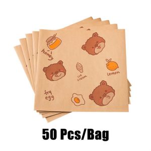 7.08In Greaseproof Sandwich Wrapper 50Pcs Burger Pouch Sandwich Pouch Hamburger Wrapper