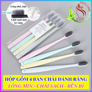 [HỘP 4 CÁI] Hộp Gồm 4 Bàn Chải Đánh Răng Phong Cách Nhật Bản – Chải Sạch Thức Ăn Bám Trên Răng Loại Bỏ Vi Khuẩn Bàn Chải Nhỏ Gọn Mềm Mịn Bền Bỉ Dùng Được Cho Em Bé
