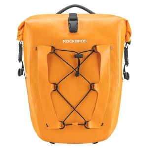ROCKBROS Waterproof 25L Bike Rack Bag Travel Cycling Bag Basket PVC Bicycle Rear Rack Tail Seat Trunk Bag 1PCS