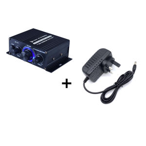 【Ship From Selangor】HiFi Audio Amplifier 200W+200W 2-CH Power Amp with RCA Input Power Amplifier with Blue LED Lights