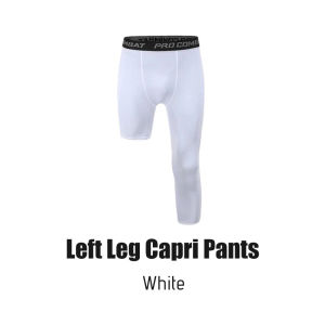 TOSEEK Single-leg Men Basketball Compression Leggings Breathable Trendy Sports Training Shorts Stretch Shaping