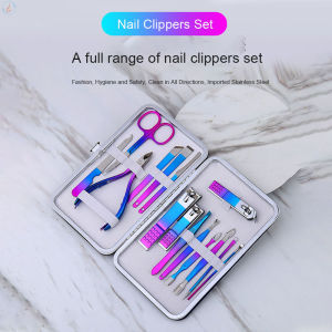 12Pcs Manicure Pedicure Stainless Steel Beauty Nail Care Set Professional Nail Care Suit Nail Clipper Cutter Earpick PU Portable Travel Hygiene Kit Fashion Gift Grooming Kit