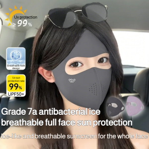 Full Face Sunscreen Mask for Women in Summer UV Protection Ice Silk Face Mask Driving Mask Face Mask Facekini Protection 全脸防晒面罩