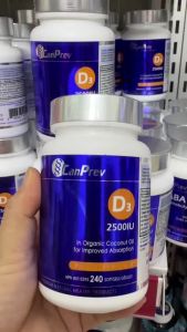 Canprev Vitamin D3 2500iu tăng cường miễn dịch chắc khỏe xương hấp thu canxi - - Thành phần dầu dừa tăng khả năng hấp thu - Hỗ trợ hoạt động của hệ tim mạch - Hỗ trợ quá trình đông máu tự nhiên - Dạng softgels cung cấp dầu dừa hữu cơ