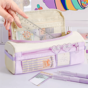 ALL LIVE Large Capacity Cartoon Star Pencil Case Makeup Bag Cosmetics Storage Korean Pencil Bag Multifunctional Portable Stationery Storage Bag Student