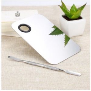 Mixing Palette Foundation Papan Mixing Palette Stainless + Spatula Makeup 4AO22 Mixing Pallete Makeup