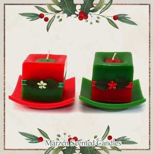 Marzen Christmas 2x2 Square Scented Candles Set of 2  | 2S XMAS