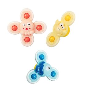 TESDFD Kids Gifts Kids Education Cartoon Sensory Learn Boy Children Gyroscope Spin Sucker Baby Shower Toy Baby Games Baby Spin Top Bath Toys Bathing Sucker Spinner Finger Spinner Suction Cup Toy
