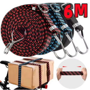 6M Bike Luggage Binding Rope Elastic Baggage Cord Fixed Band with Hook for Bike 2m/3m