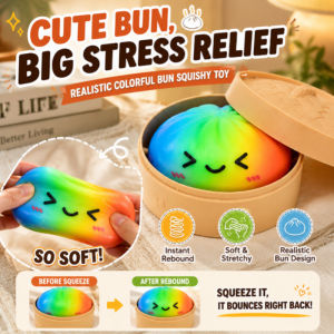 Realistic Bun Squishy Toy Colorful Simulation Food Squishies Stress Relief Soft Slow Rising Kawaii Cute Plush Decor