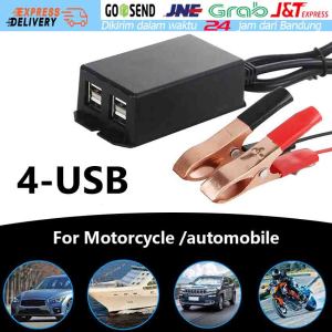 4usb charger hp aki motor casan tc aki cas anti 5V 3A Output USB Power air waterproof universal