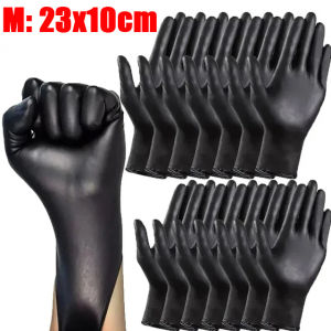 100/20Pcs Disposable Black Nitrile Gloves for Household Cleaning Work Safety Gloves Repairing Gardening Gloves Kitchen Cooking Tools Tatto