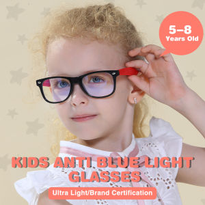 [Clearance Sale] Cyxus Anti Blue Light Glasses For Kids Computer Eyeglasses Spectacles Frame Ages 5~8 Anti Blue Ray UV400 Protection Spectacles Reduce Eye Strain Gaming Eyewear  (Black/Blue/Green/Red/Pink)  6101
