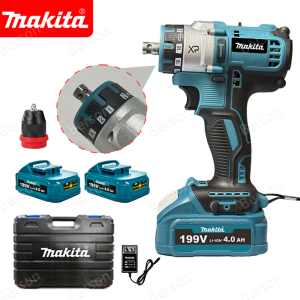Makita Drill Cordless Drill 199v 388Nm Batteri Drill Hammer Drill Cordless Impact Drill Screwdriver Electric Drill