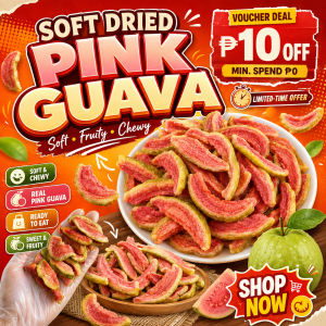 BUY 2 GET 3 Premium Dried Pink Guava | Soft Chewy Sweet Guava Snack