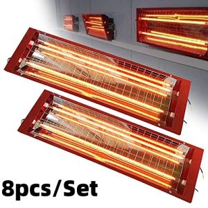 READY STOCK 8pcs 2 Tubes 2KW Spray Baking Booth Infrared Red Paint Curing Light Heating Lamp Carbon Fiber Tube Lamp Lampu cat bakar 