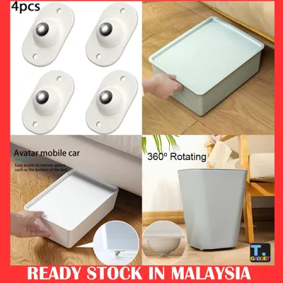 4pcs 360 Degree Rotation Mini Swivel Casters Wheel for Stainless Steel Adhesive Pulley Furniture Storage Box Roller Cabinet