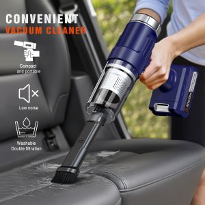 CascadeVac Portable Cordless Vacuum Cleaner with Crevice Tool USB Rechargeable Lithium Battery Plastic Material Ideal for Home Office Kitchen Cleaning Vacuum Cleane