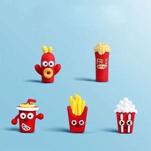 EDDY SONG 5/6pcs Pencil Protector Pencil Protective Cover Animals Plants Stationery Grip Pen Pencil Cap Kawaii Snack Pencil Extender Gifts For Kids