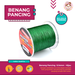Benang Pancing Premier Pro Series Braided Thick - 0.14mm - Senar Pancing Hijau