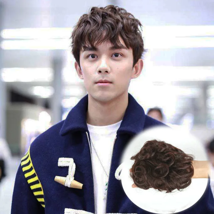 Korean Permanent Hot Roll Fluffy Wig for Men Wig Human Hair