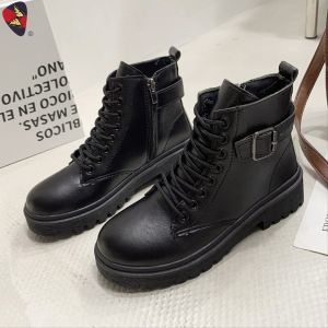 Katerina Fashion Korean Zipper Boots Shoes Heeled For Women #AB-91