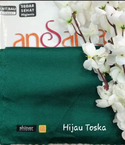 kerudung hijab / jilbab segi empat SHINAR GLAMOUR glitter glowing lasser cut ansania dan azara bahan mengkilap warna hijau tosca 110 x 110