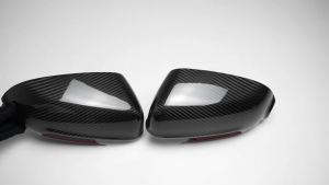 OnlyF U 2Pcs Carbon Fiber Exterior Car Rear View Mirror Caps Side Wing Rearview Mirror Covers Trim For Hyundai Kona N 2021 2022 2023 8K3Q7