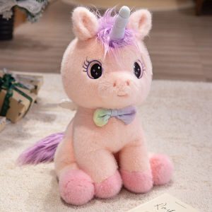 35CM Simulation Angel Unicorn Plush Toy  Soft Realistic New Born Gifts Doll Home Decoration Ornaments