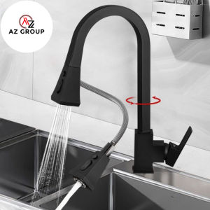 AZGROUP Faucet Kitchen Basin Tap 360°Swivel Pull Out Faucet Sink Water Tap Sensor