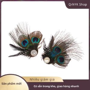 Hàng có sẵn✨ Dễ Thương Peacock Lông Tóc Clip Đẹp Và Phong Cách Lông Facinator Hairclip Thời Trang Tóc Trang Trí Nội Thất Clip Tóc Cho Cô Gái
