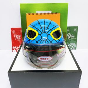 Mũ Bảo Hiểm NAPOLI Trẻ Em In Hình Siêu Nhân Nhện /Cho Bé Từ 3T-6T