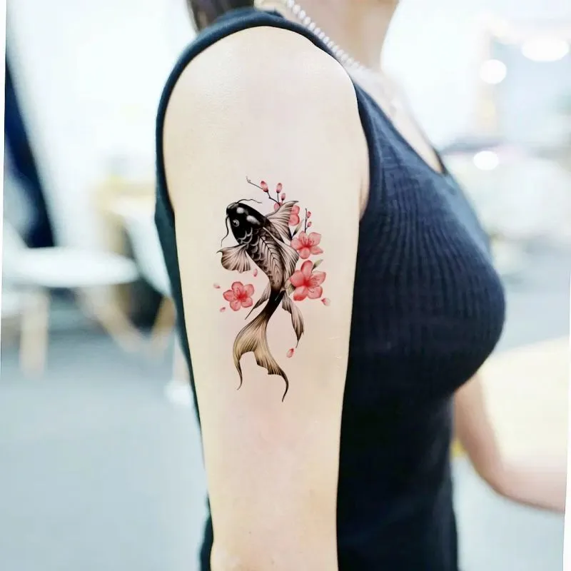 Chest Flower Plum Blossom Tattoo Sticker 1 Sheet Size 12-19 cm - AliExpress