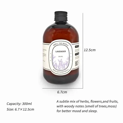 12StarSigns Reed Diffuser 300ml Refill 100% Pure Oil Based Home Fragrance Air Freshener Bathroom