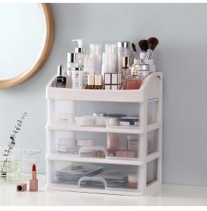 Rak Penyimpanan Kosmetik dan Make Up Serbaguna 3 Laci