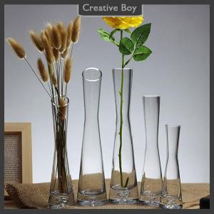 [Creative] Transparent Flower Vase Small Vase Hydroponics Plant Flower Terrarium Luxury Room Table Home Decor Wedding Decoration
